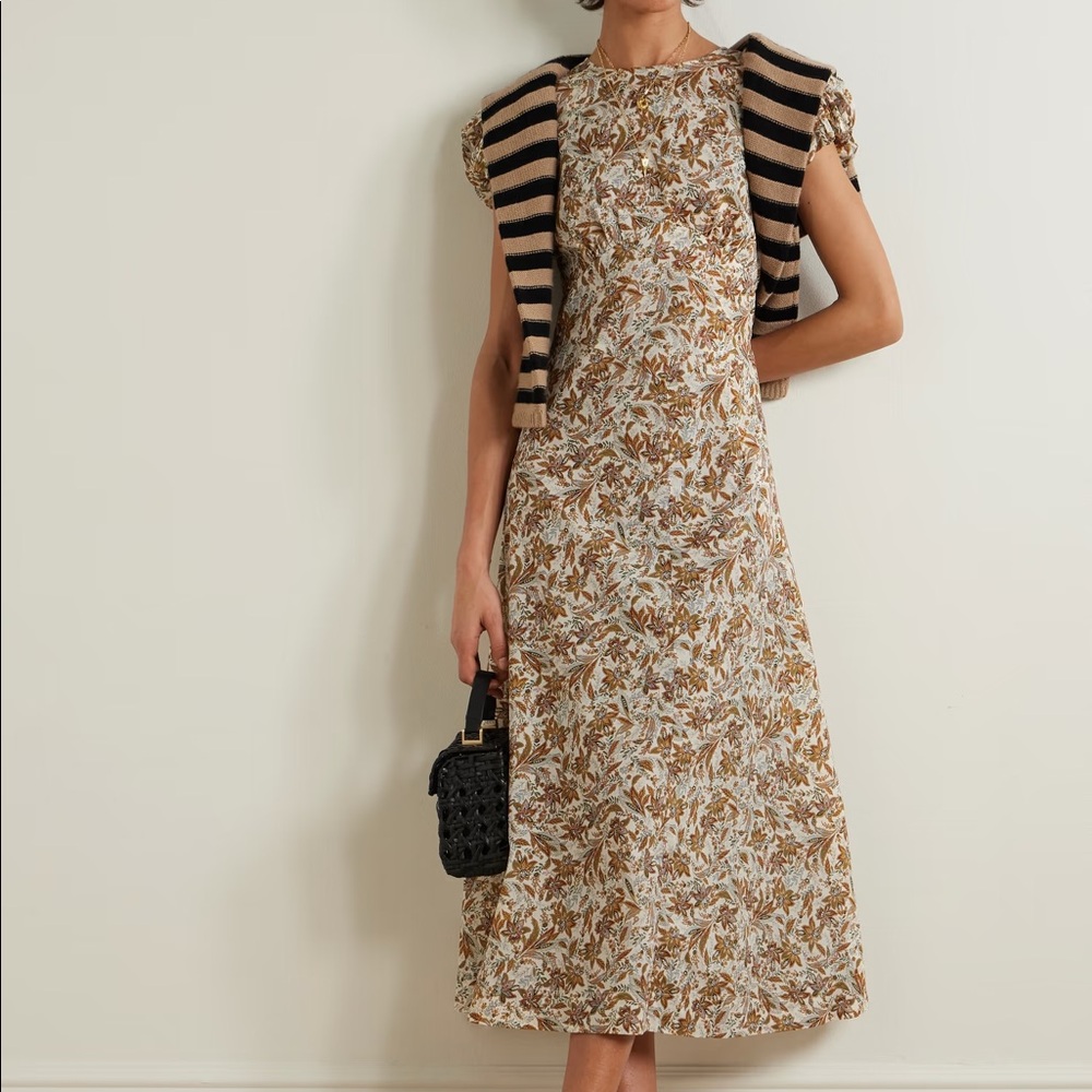 Doen Rhoda floral print organic cotton dress small